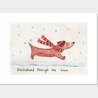 Dachshund through the snow Posters and Art